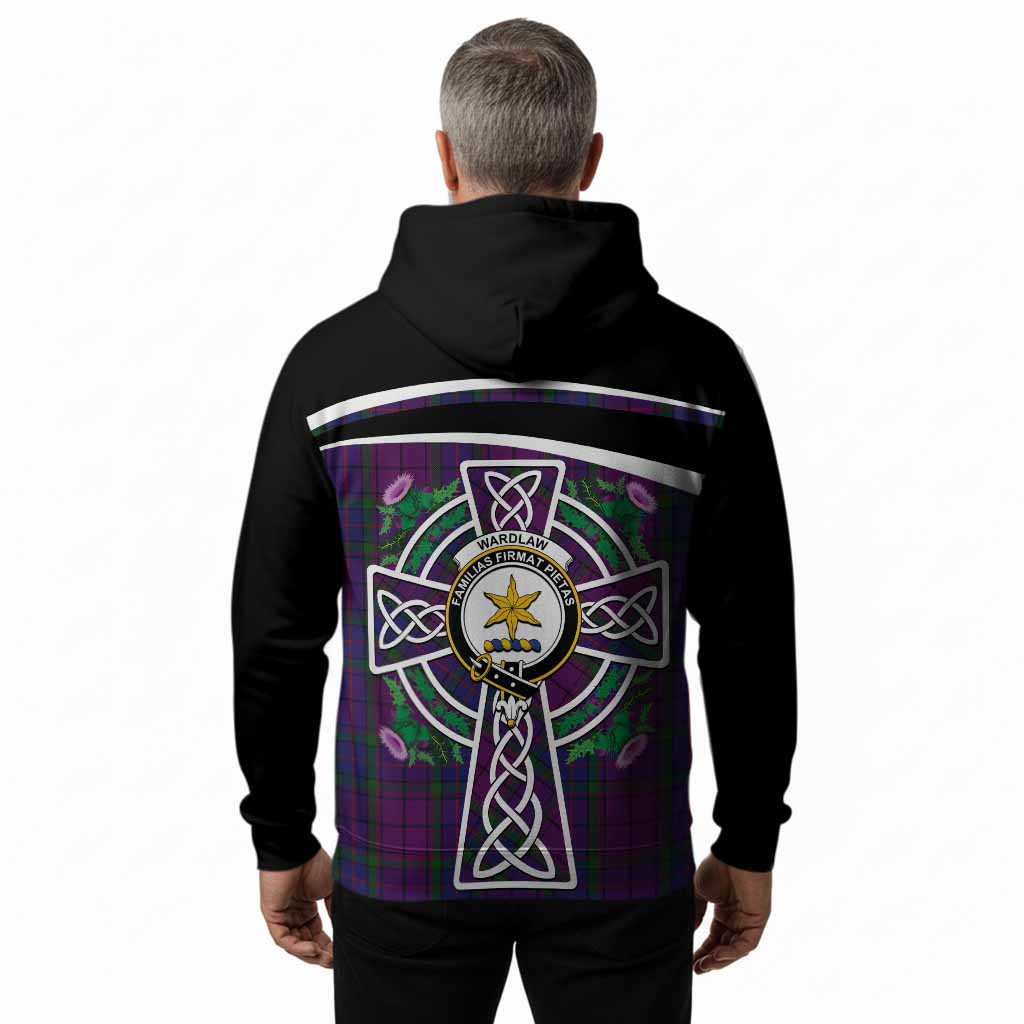 Wardlaw Tartan Crest Hoodie Scottish Thistle Celtic Cross Alba Gu Brath