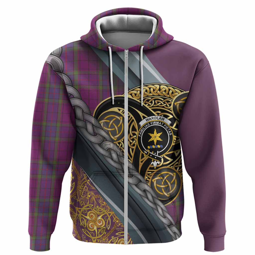 Wardlaw Tartan Crest Hoodie Scottish Triskele Celtic