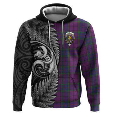 Wardlaw Tartan Crest Hoodie With New Zealand Silver Fern Maori Koru