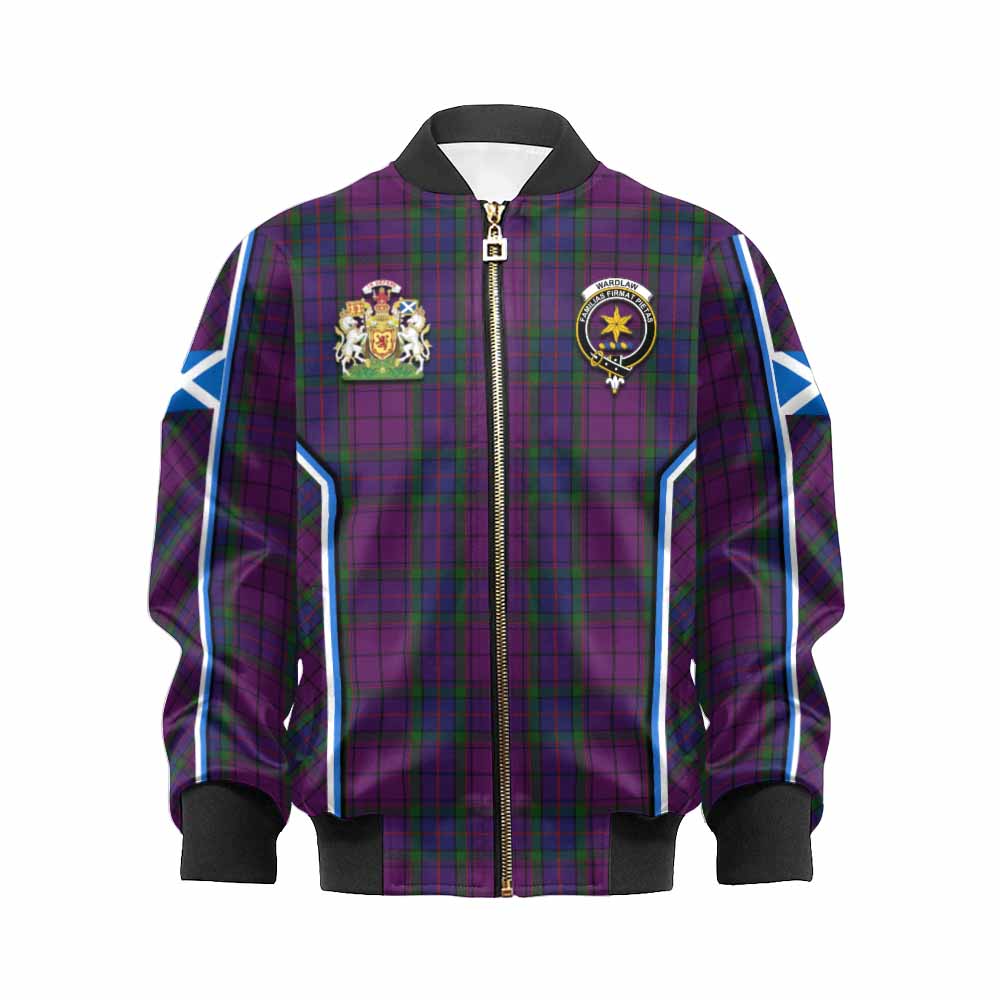 Wardlaw Tartan Crest Kid Bomber Jacket Scotland Coat of Arm Flag Style - Tartan Vibes Clothing