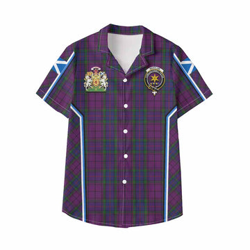 Wardlaw Tartan Crest Kid Hawaiian Shirt Scotland Coat of Arm Flag Style - Tartan Vibes Clothing