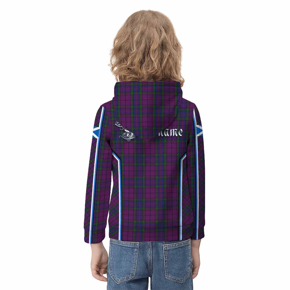 Wardlaw Tartan Crest Kid Hoodie Scotland Coat of Arm Flag Style - Tartan Vibes Clothing