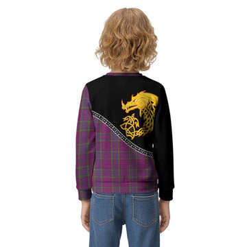 Wardlaw Tartan Crest Kid Knitted Sweatshirt Legendary Dragon Knot Half Style
