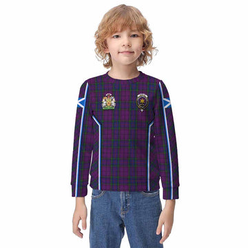 Wardlaw Tartan Crest Kid Knitted Sweatshirt Scotland Coat of Arm Flag Style - Tartan Vibes Clothing