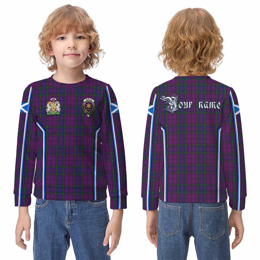 Wardlaw Tartan Crest Kid Knitted Sweatshirt Scotland Coat of Arm Flag Style - Tartan Vibes Clothing