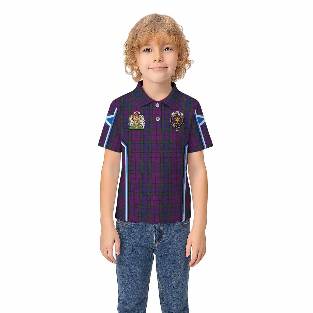 Wardlaw Tartan Crest Kid Polo Shirt Scotland Coat of Arm Flag Style - Tartan Vibes Clothing