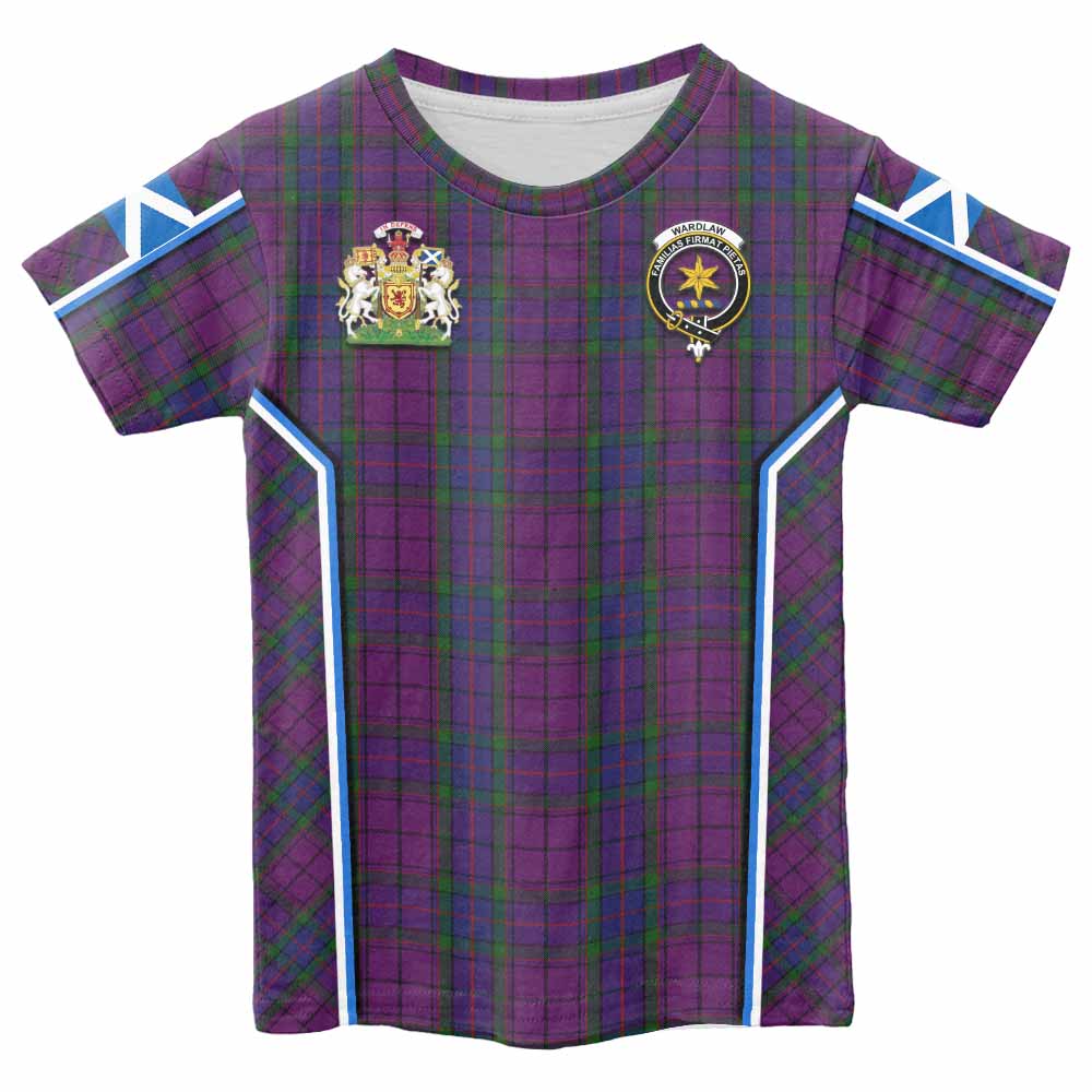 Wardlaw Tartan Crest Kid T-shirt Scotland Coat of Arm Flag Style - Tartan Vibes Clothing