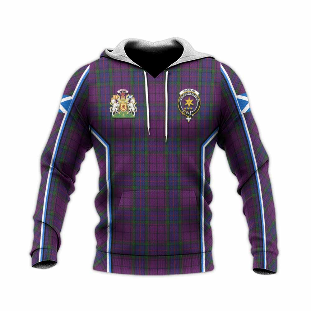 Wardlaw Tartan Crest Knitted Hoodie Scotland Coat of Arm Flag Style - Tartan Vibes Clothing