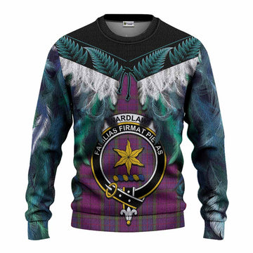 Wardlaw Tartan Crest Knitted Sweater New Zealand Maori Korowai Cloak