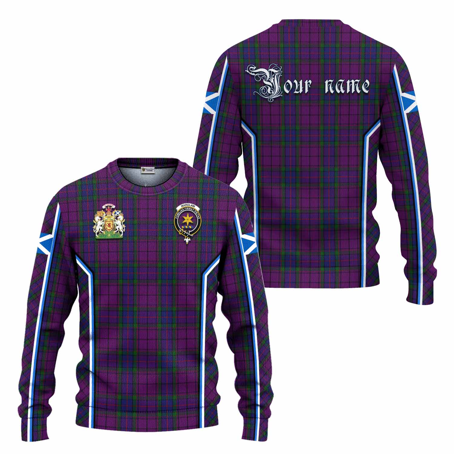 Wardlaw Tartan Crest Knitted Sweater Scotland Coat of Arm Flag Style - Tartan Vibes Clothing
