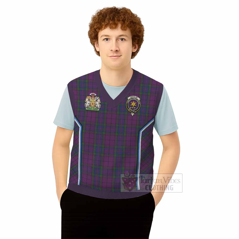 Wardlaw Tartan Crest Knitted V-Neck Vest Scotland Coat of Arm Flag Style - Tartan Vibes Clothing