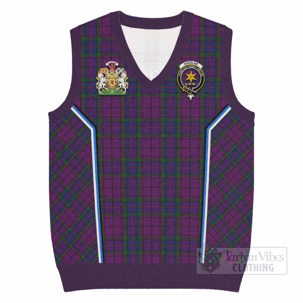 Wardlaw Tartan Crest Knitted V-Neck Vest Scotland Coat of Arm Flag Style - Tartan Vibes Clothing