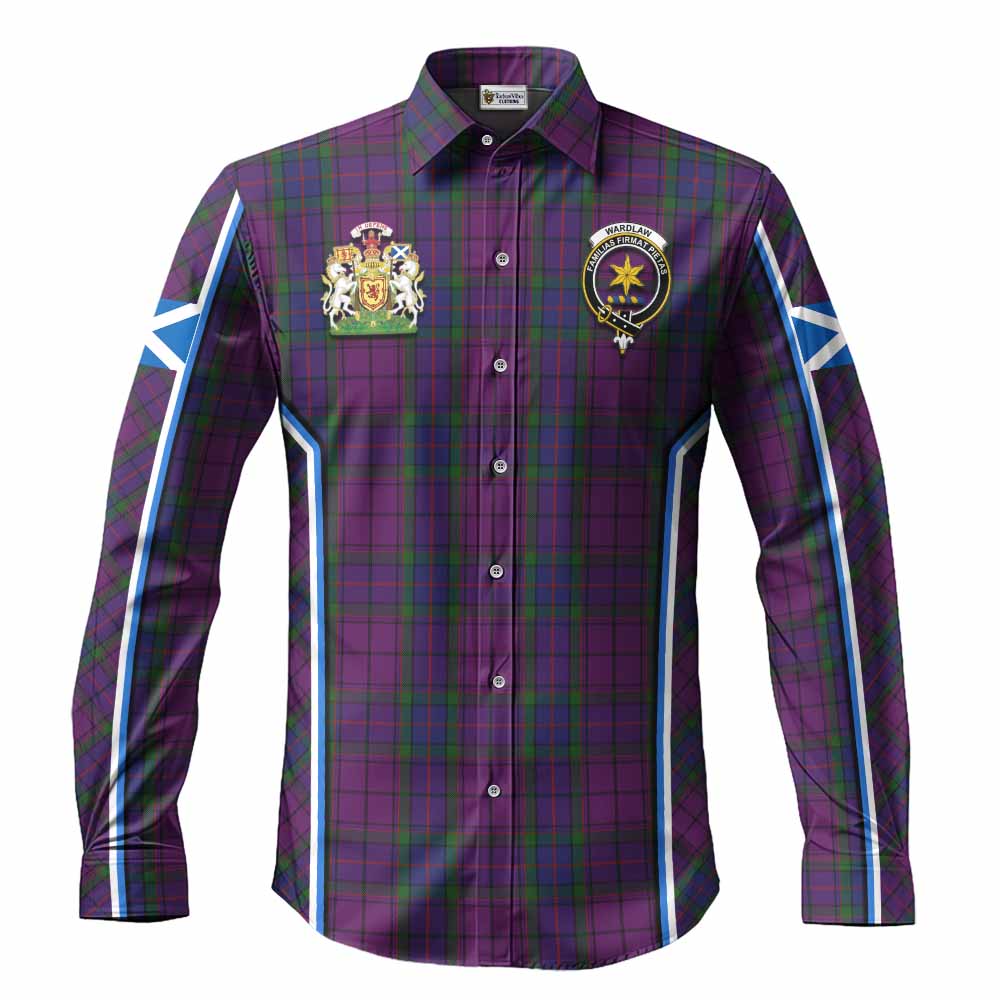 Wardlaw Tartan Crest Long Sleeve Button Shirts Scotland Coat of Arm Flag Style - Tartan Vibes Clothing