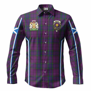 Wardlaw Tartan Crest Long Sleeve Button Shirts Scotland Coat of Arm Flag Style - Tartan Vibes Clothing