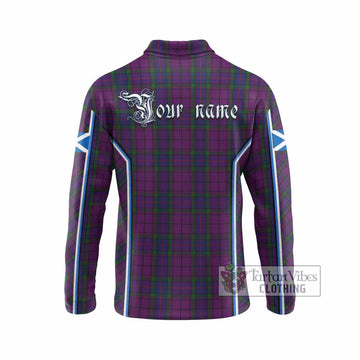 Wardlaw Tartan Crest Long Sleeve Polo Shirt Scotland Coat of Arm Flag Style