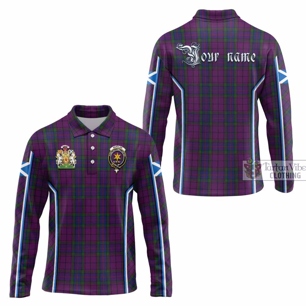 Wardlaw Tartan Crest Long Sleeve Polo Shirt Scotland Coat of Arm Flag Style - Tartan Vibes Clothing