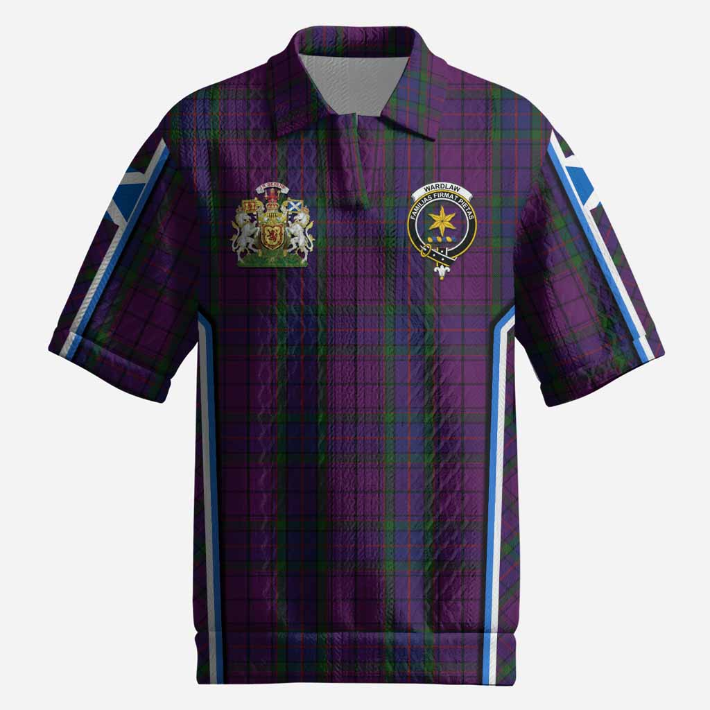 Wardlaw Tartan Crest Men’s Polo Sweater Top Scotland Coat of Arm Flag Style