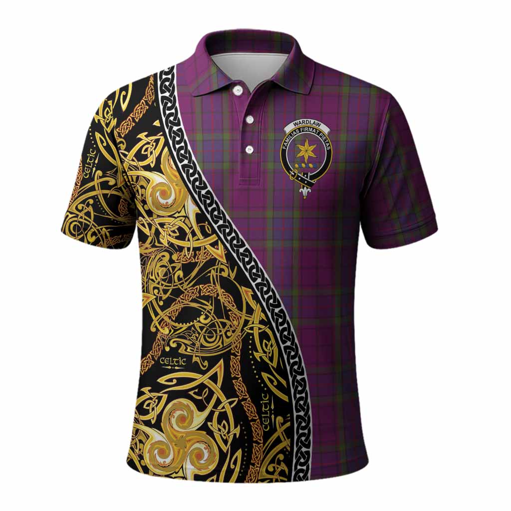 Wardlaw Tartan Crest Polo Shirt Celtic Knot and Triple Trickle Spiral Symbols