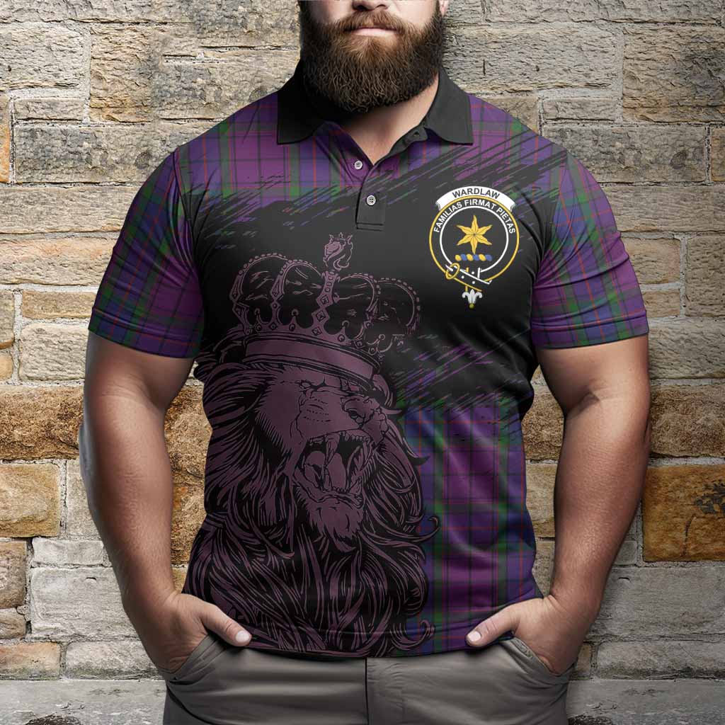 Wardlaw Tartan Crest Polo Shirt Crowned Lion Heritage Style