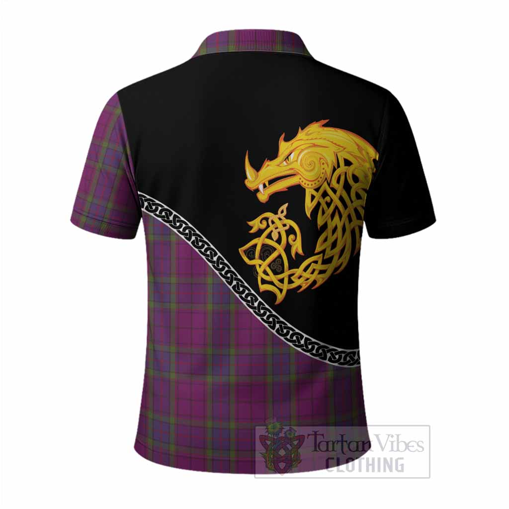 Wardlaw Tartan Crest Polo Shirt Legendary Dragon Knot Half Style