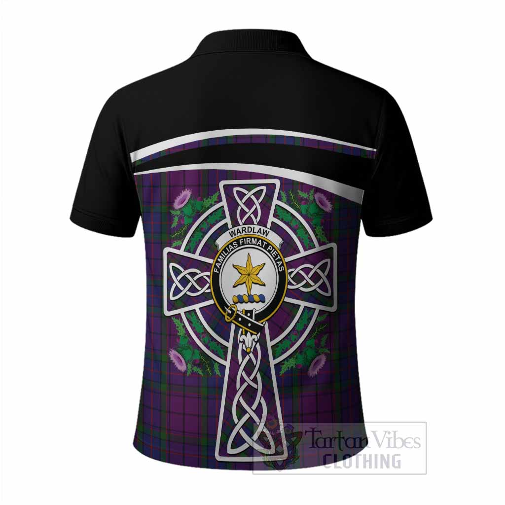 Wardlaw Tartan Crest Polo Shirt Scottish Thistle Celtic Cross Alba Gu Brath