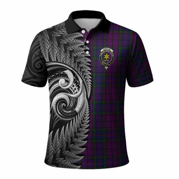 Wardlaw Tartan Crest Polo Shirt With New Zealand Silver Fern Maori Koru
