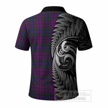 Wardlaw Tartan Crest Polo Shirt With New Zealand Silver Fern Maori Koru
