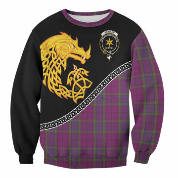 Wardlaw Tartan Crest Sweatshirt Legendary Dragon Knot Half Style