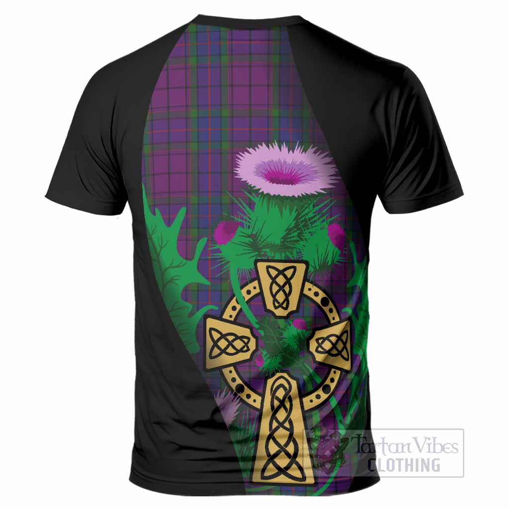 Wardlaw Tartan Crest T-Shirt Celtic Cross Thistle Flowers