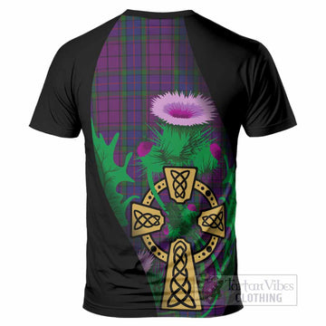 Wardlaw Tartan Crest T-Shirt Celtic Cross Thistle Flowers