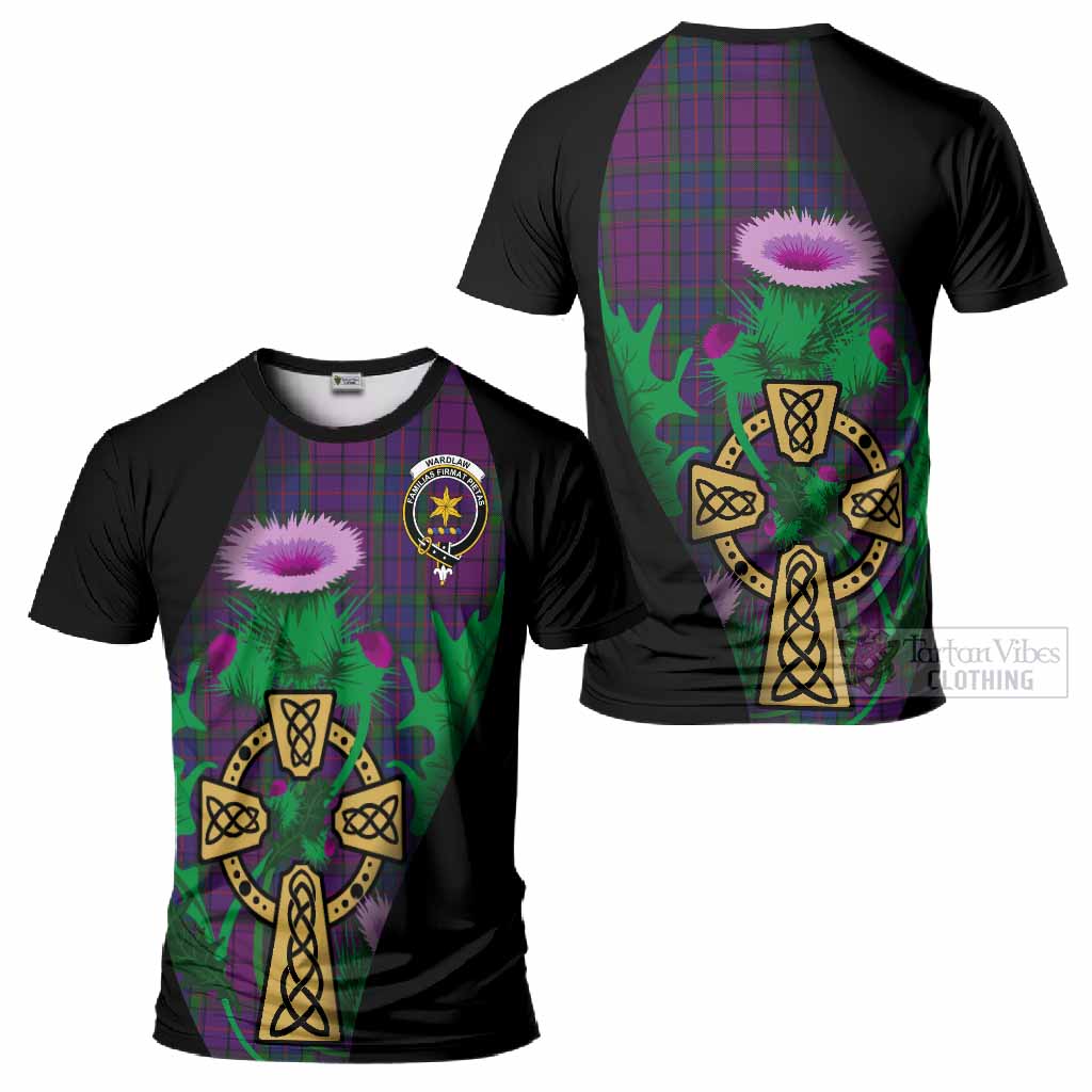 Wardlaw Tartan Crest T-Shirt Celtic Cross Thistle Flowers