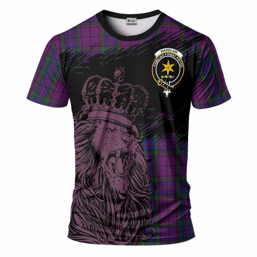 Wardlaw Tartan Crest T-Shirt Crowned Lion Heritage Style