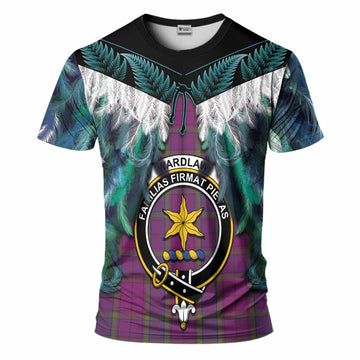 Wardlaw Tartan Crest T-Shirt New Zealand Maori Korowai Cloak