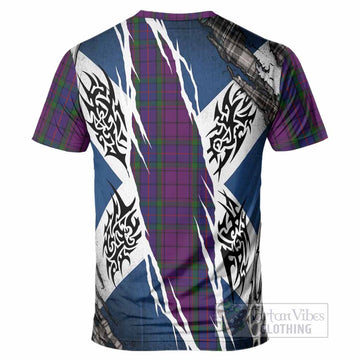Wardlaw Tartan Crest T-Shirt Scotland Flag Ripped Tribal Design