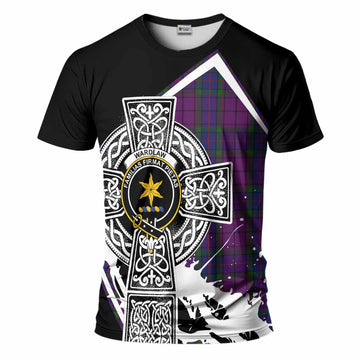 Wardlaw Tartan Crest T-Shirt Scottish Celtic Cross Heritage