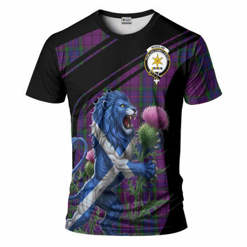 Wardlaw Tartan Crest T-Shirt Scottish Lion Rampant Thistle