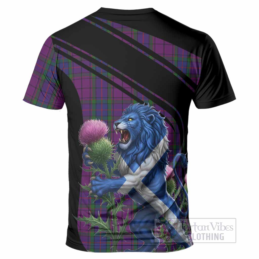 Wardlaw Tartan Crest T-Shirt Scottish Lion Rampant Thistle