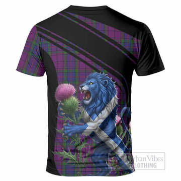 Wardlaw Tartan Crest T-Shirt Scottish Lion Rampant Thistle