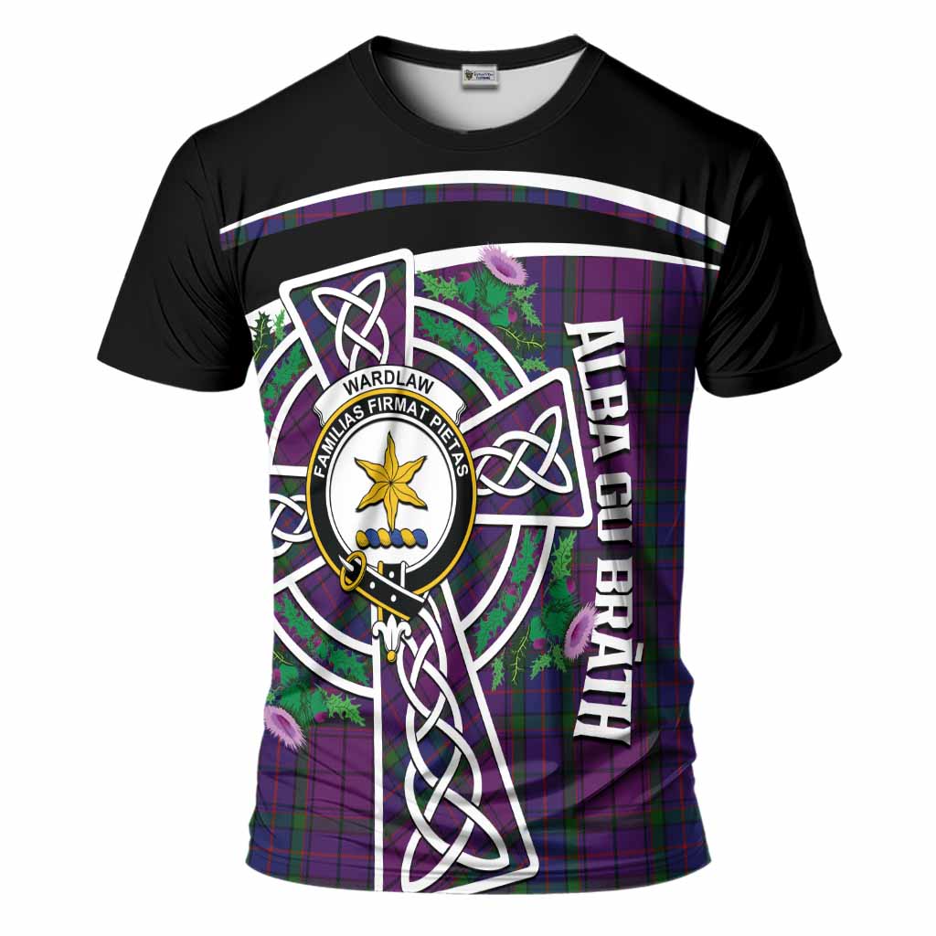 Wardlaw Tartan Crest T-Shirt Scottish Thistle Celtic Cross Alba Gu Brath