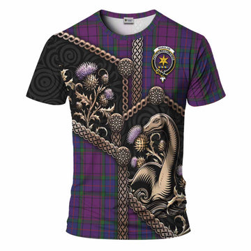 Wardlaw Tartan Crest T-Shirt Scottish Thistle Loch Ness Monster
