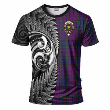 Wardlaw Tartan Crest T-Shirt With New Zealand Silver Fern Maori Koru