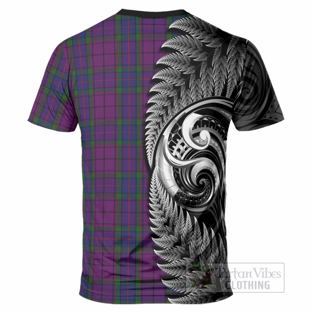 Wardlaw Tartan Crest T-Shirt With New Zealand Silver Fern Maori Koru