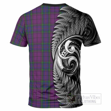 Wardlaw Tartan Crest T-Shirt With New Zealand Silver Fern Maori Koru