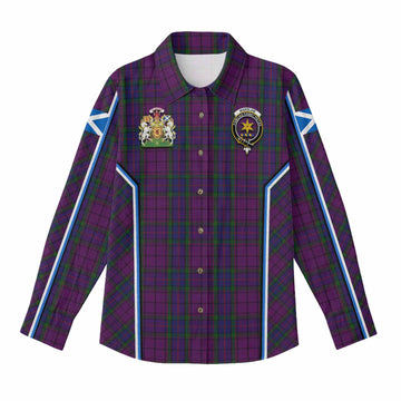 Wardlaw Tartan Crest Women Casual Shirt Scotland Coat of Arm Flag Style - Tartan Vibes Clothing