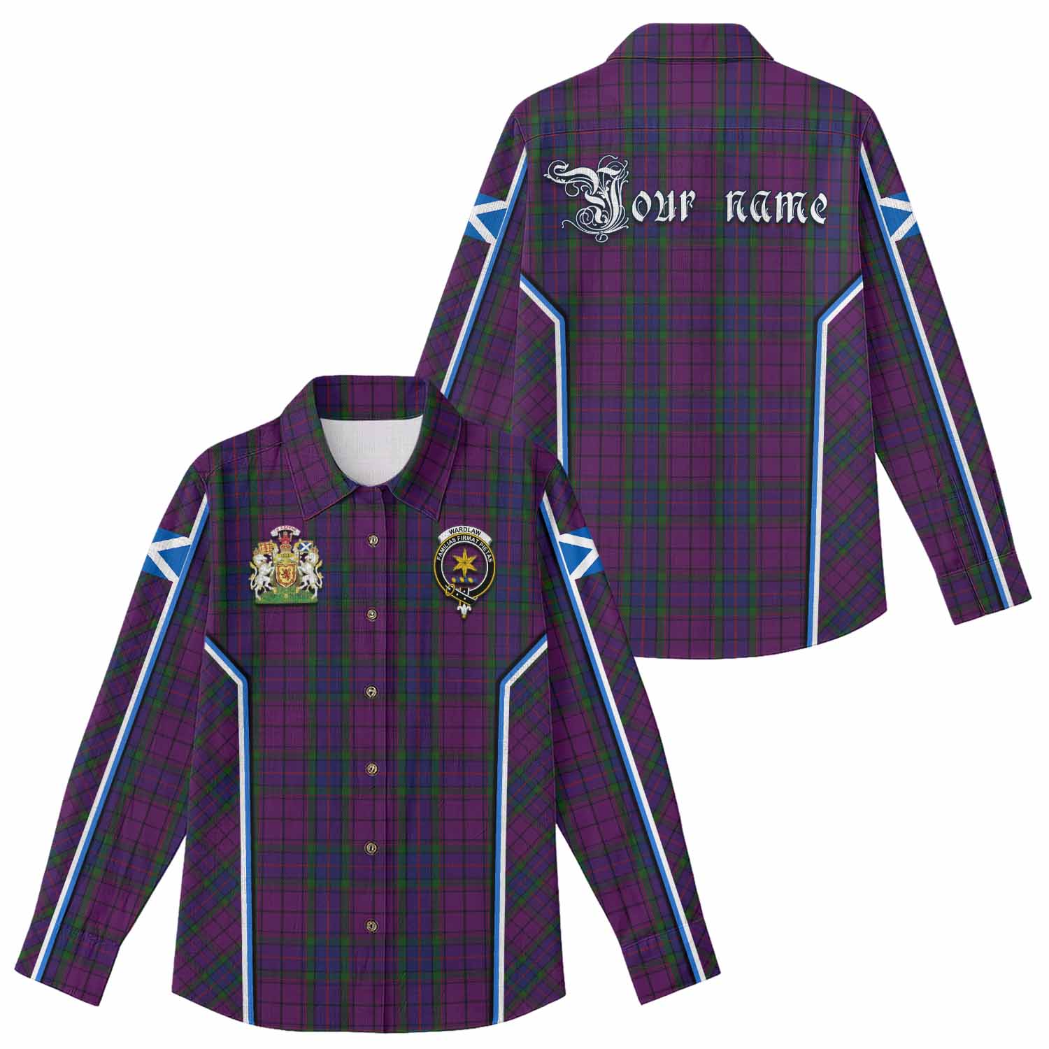 Wardlaw Tartan Crest Women Casual Shirt Scotland Coat of Arm Flag Style - Tartan Vibes Clothing