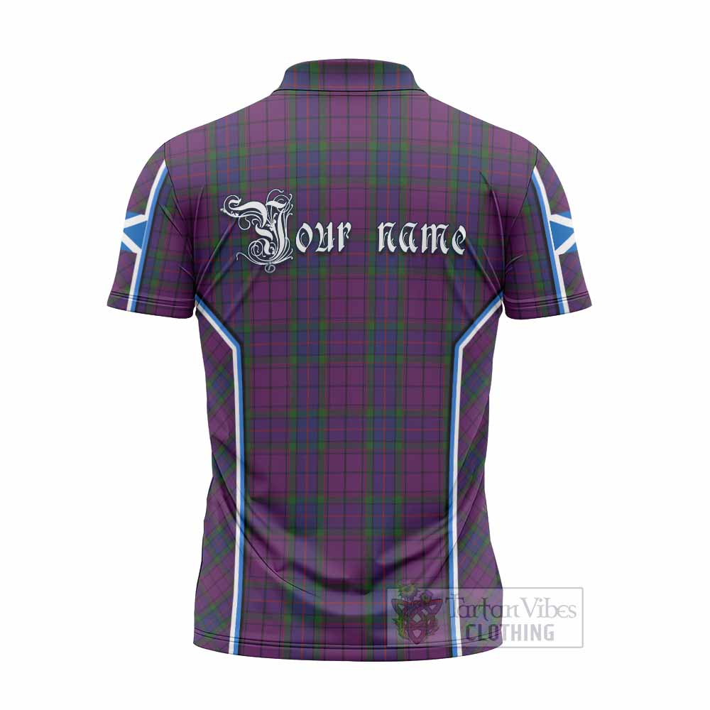 Wardlaw Tartan Crest Zipper Polo Shirt Scotland Coat of Arm Flag Style - Tartan Vibes Clothing
