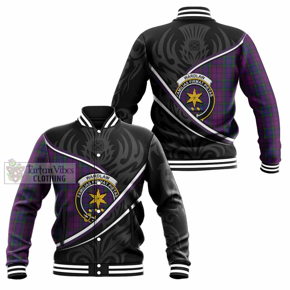 Wardlaw Tartan Family Crest Baseball Jacket Celtic Scottish Thistle Floral - Tartan Vibes Clothing