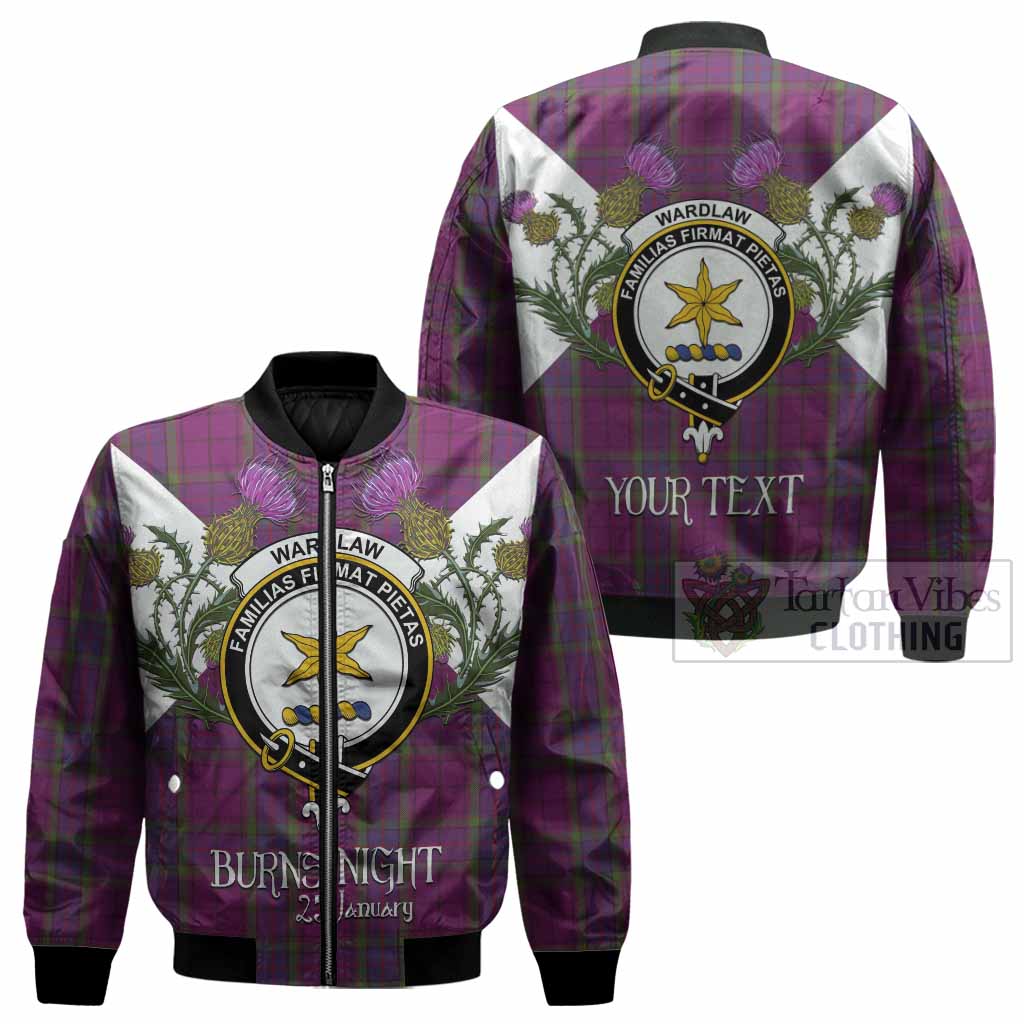 Wardlaw Tartan Family Crest Bomber Jacket Scottish Burns Night Thistle Floral