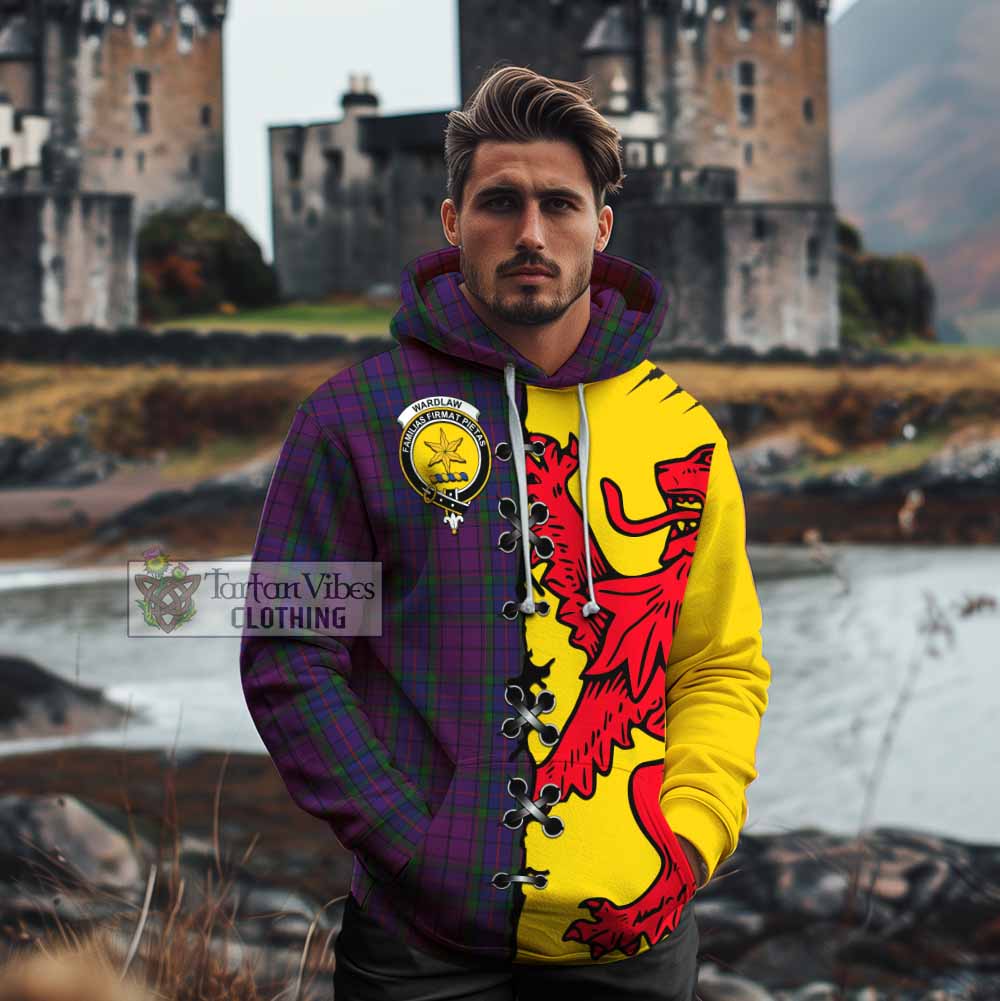 Wardlaw Tartan Family Crest Cotton Hoodie Lion Rampant Honor - Tartan Vibes Clothing