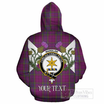 Wardlaw Tartan Family Crest Cotton Hoodie Scottish Burns Night Thistle Floral